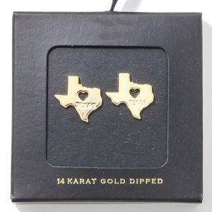 Texas State Icon Gold Plated Post Earrings